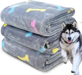1 Pack 3 Washable Dog Blankets for Dog and Cat,Super Soft Flannel Dog Blanket Pet Blanket-Cute Claw Pattern Pet Blanket Mat 41 x 31inch