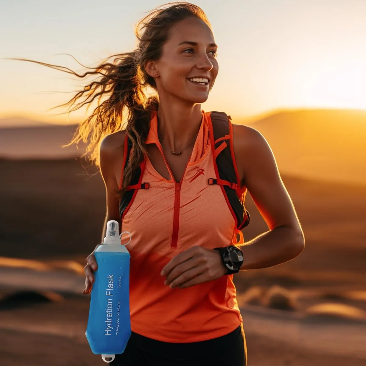 150ml Soft Flask, TPU Collapsible Soft Water Bottle for Hydration Pack, Running Vest, Folding Water Bottle for Hiking Cycling Climbing-1Pcs, Blue