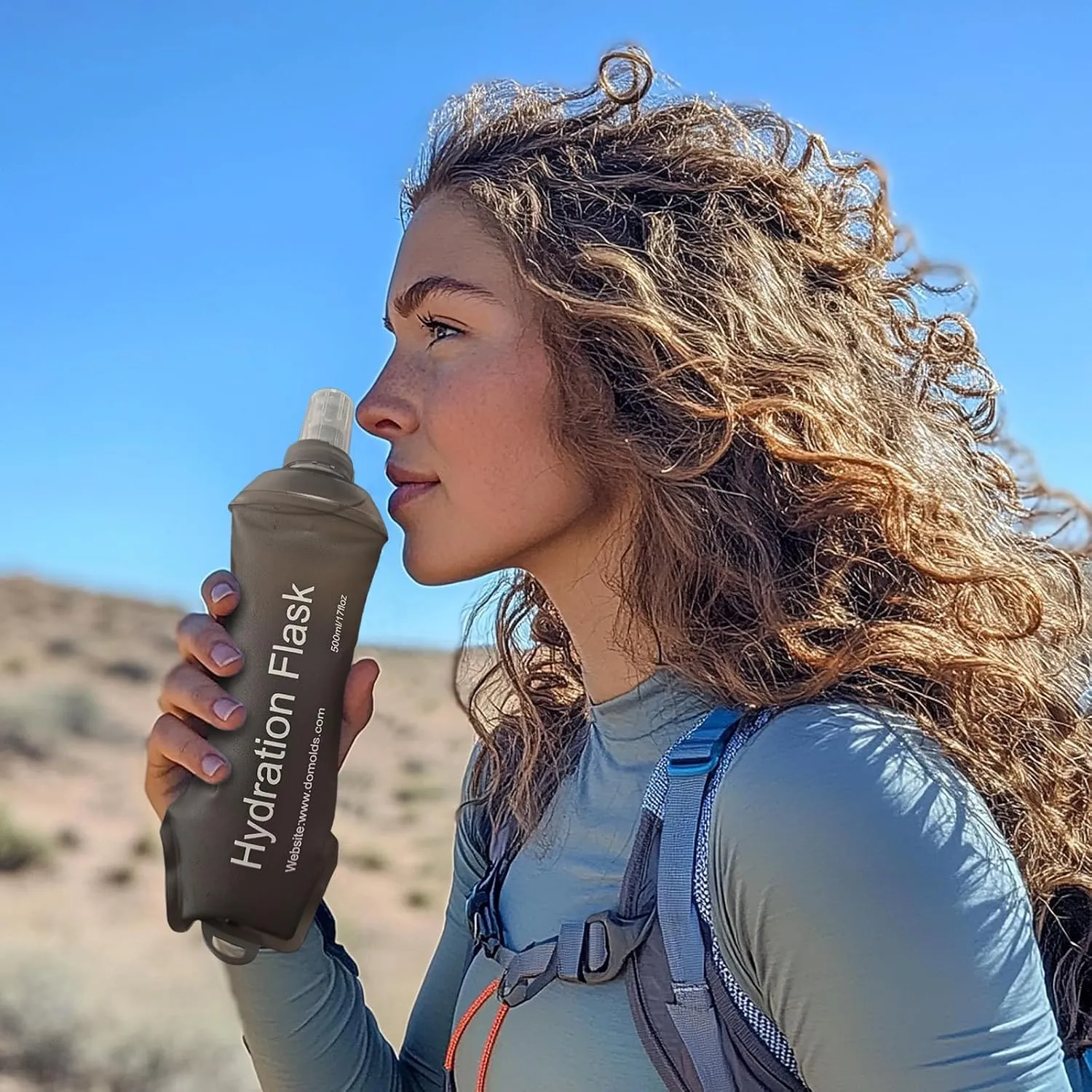 150ml Soft Flask, TPU Collapsible Soft Water Bottle for Hydration Pack, Running Vest, Folding Water Bottle for Hiking Cycling Climbing-1Pcs, Grey