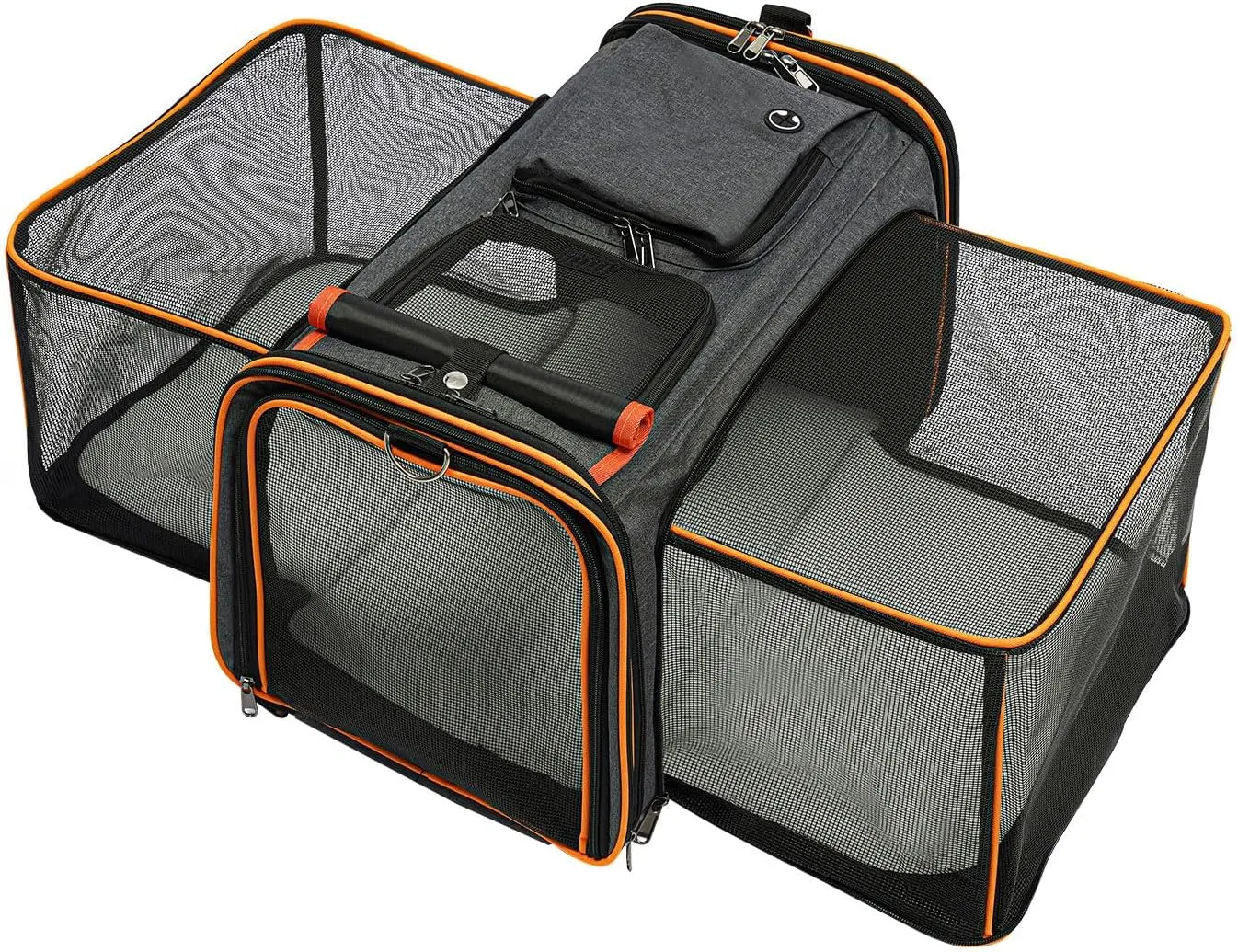 31x10in Expandable Soft Sided Pet Carrier Bag, 16.5lbs Cat Carrier Airline Approved with Premium Self Locking Zippers, Removable Wool Mat, Breathable Pet Carrier