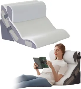 3PCS Wedge Pillow Set for After Surgery, Back Pillow for Bed Sitting up, 6-in-1 Foam Wedge Pillow for Acid Reflux & Back Pain Relief, Post Surgery Pillow for GERD & Snoring, White