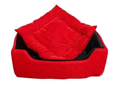 adidog Products Super Soft Dual (Rectangular) Colour Round Dog/Cat Velvet Bed (Small)