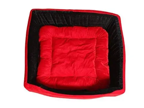 adidog Products Super Soft Dual (Rectangular) Colour Round Dog/Cat Velvet Bed (Small)