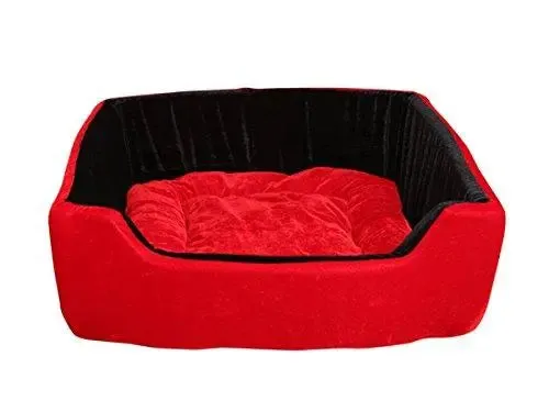 adidog Products Super Soft Dual (Rectangular) Colour Round Dog/Cat Velvet Bed (Small)