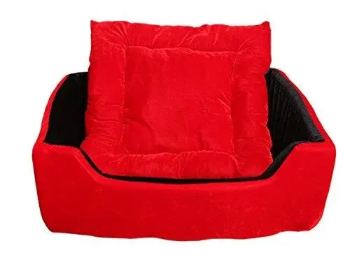 adidog Products Super Soft Dual (Rectangular) Colour Round Dog/Cat Velvet Bed (Small)