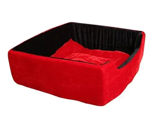 adidog Products Super Soft Dual (Rectangular) Colour Round Dog/Cat Velvet Bed (Small)