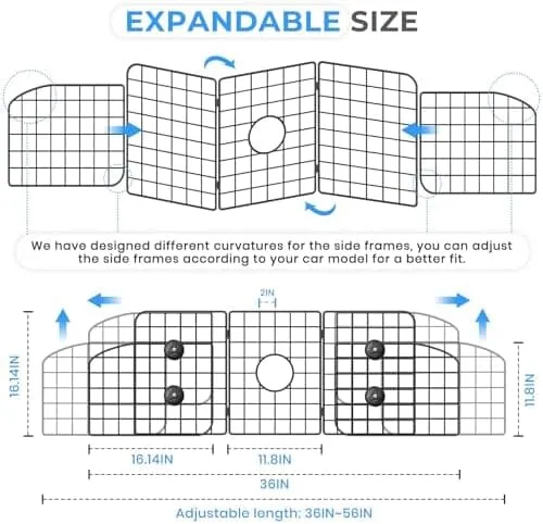 Adjustable Heavy-Duty Wire Mesh Pet Barrier for Car