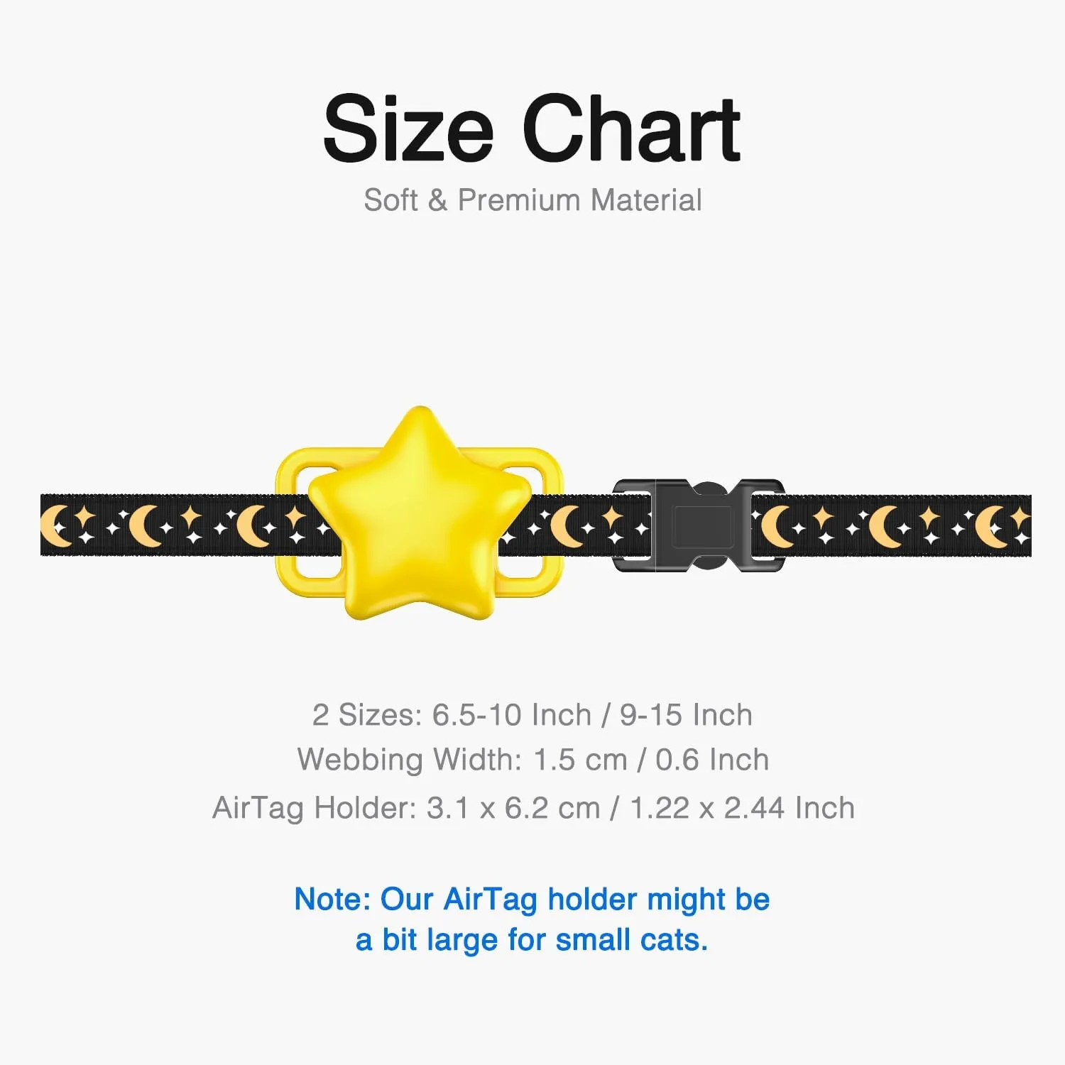 Airtag Cat Collar,Breakaway Kitten Collar with Apple Air Tag Holder and Bells for Boy Girl Cats,Pet Cat Tracker GPS Collar Glow in The Dark,0.6 Inches in Width and Lightweight (Black, 6.5-10 Inch)