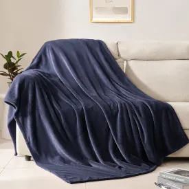 BEAUTEX Fleece Blanket Queen Size Super Soft Flannel Throw Blanket Lightweight Fuzzy Plush Blanket for Couch Sofa or Bed All Seasons (Navy Blue, 90" x 90")