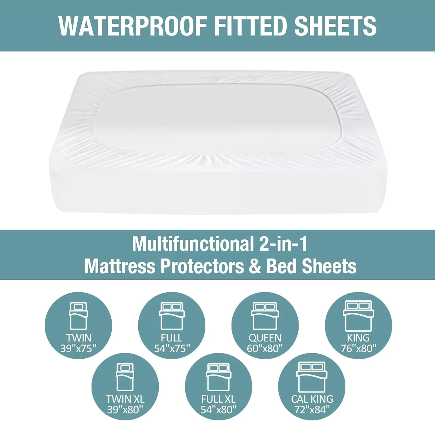 Bedecor Queen Waterproof Mattress Protector,Pee and Liquid Proof Cover for Pets, Elderly, and Incontinence, Fitted Deep Pocket for 9-18 Inch Deep