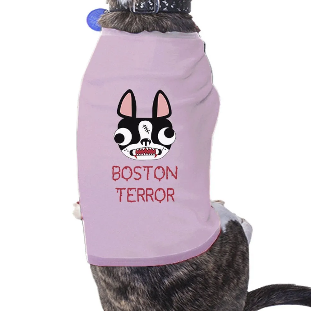 Boston Terror Terrier Pets Pink Shirt