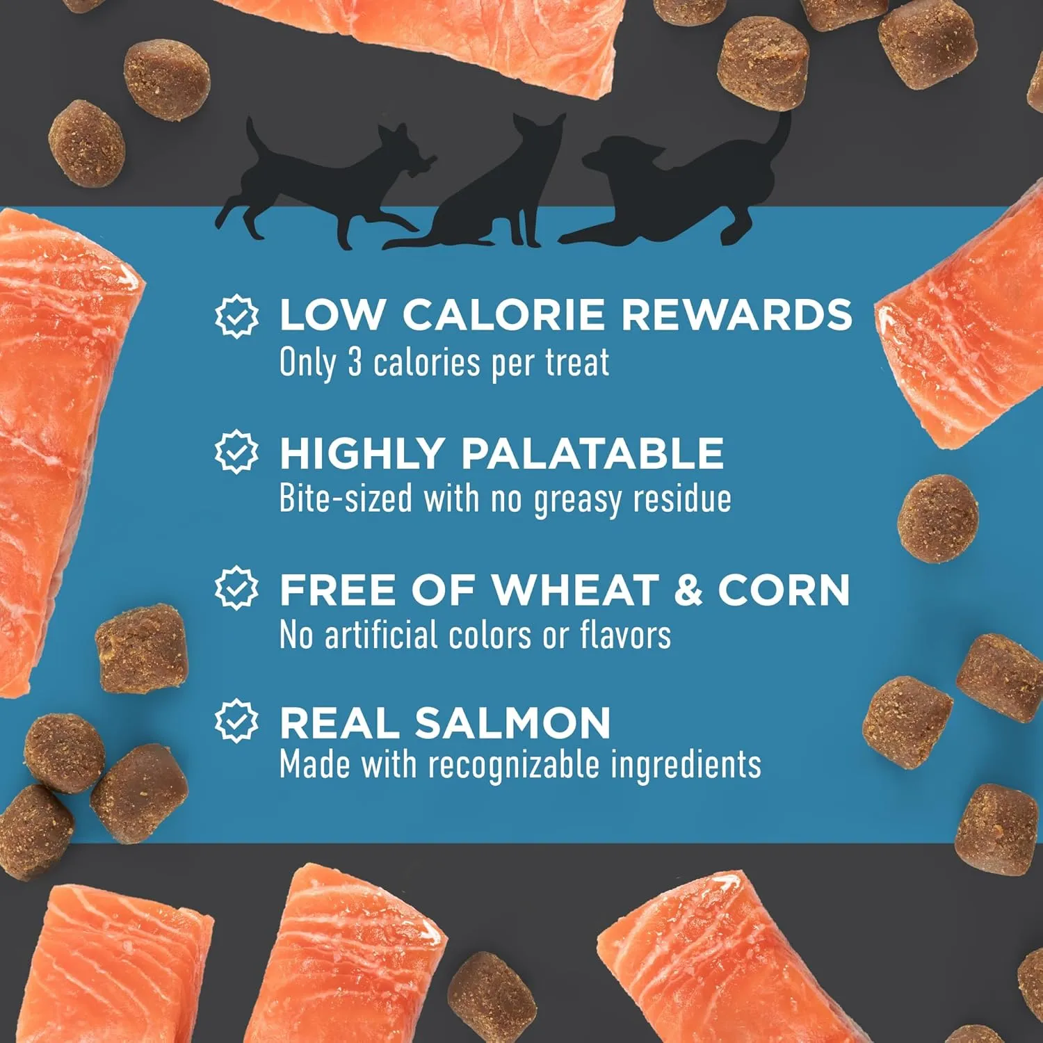 Cloud Star Tricky Trainers Soft & Chewy Dog Training Treats 14 oz. Pouch, Salmon Flavor, Low Calorie Behavior Aid with 360 Treats