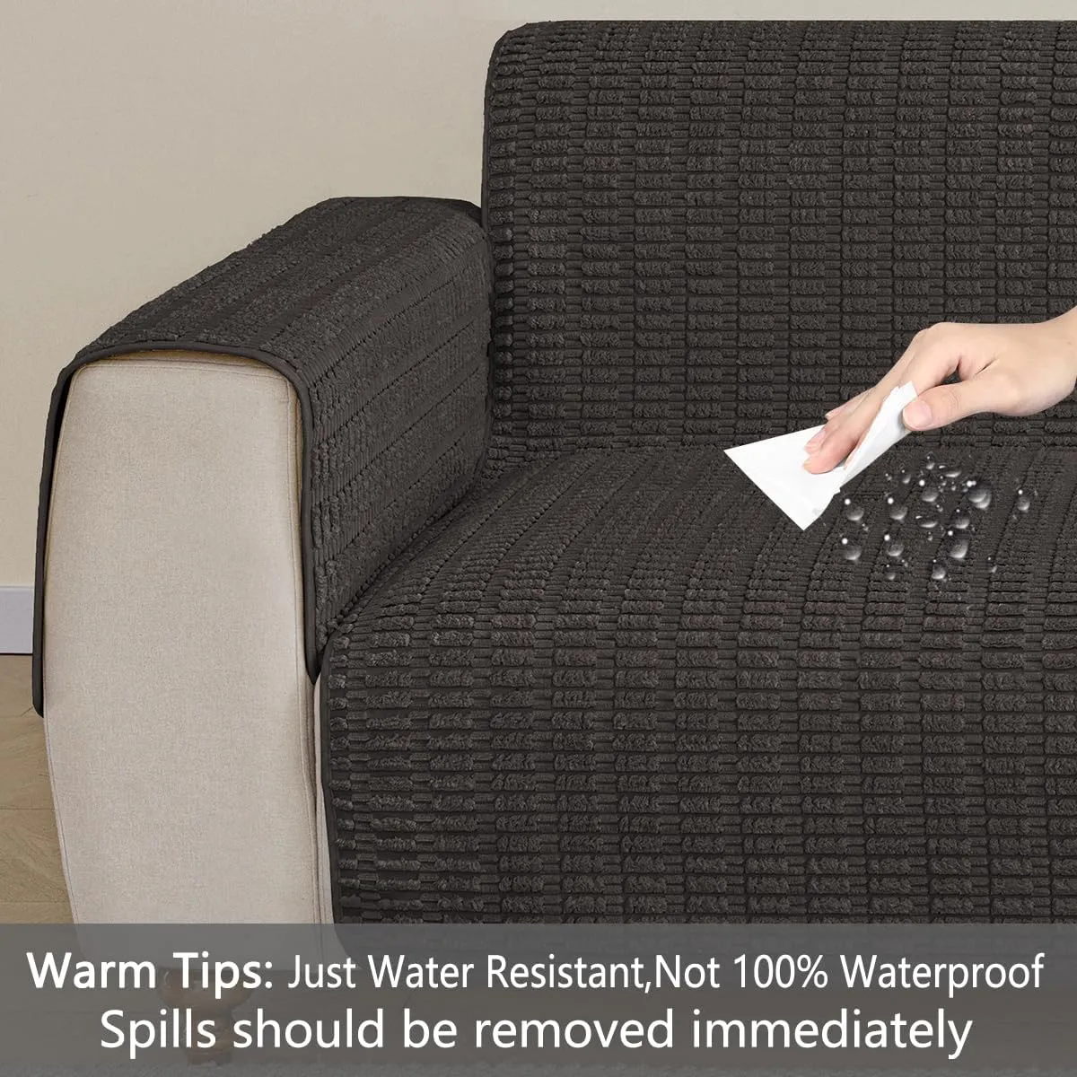 Couch Arm Covers Chair Arm Covers, Non Slip Sofa Arm Covers, Armrest Covers for Sofa, Furniture Covers Couch Protector 1pc(30x30inch, Coffee)