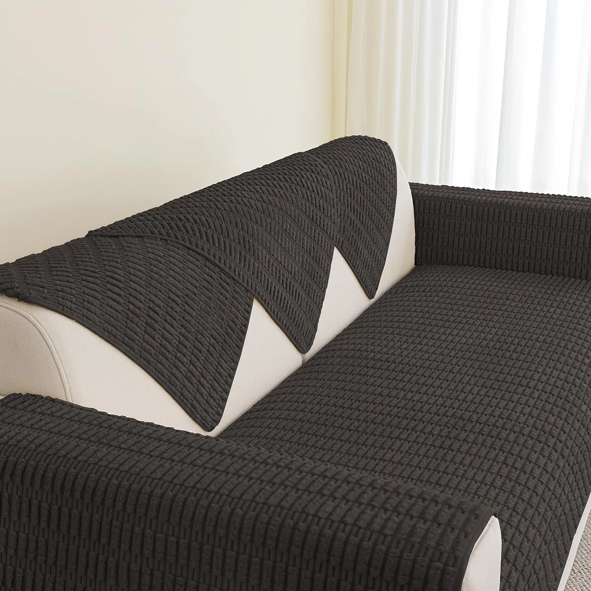 Couch Arm Covers Chair Arm Covers, Non Slip Sofa Arm Covers, Armrest Covers for Sofa, Furniture Covers Couch Protector 1pc(30x30inch, Coffee)