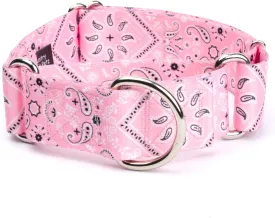 Country Brook Petz - Pink Bandana Martingale Dog Collar - Featuring Unique Designs for Any Style (2 Inch, Medium)