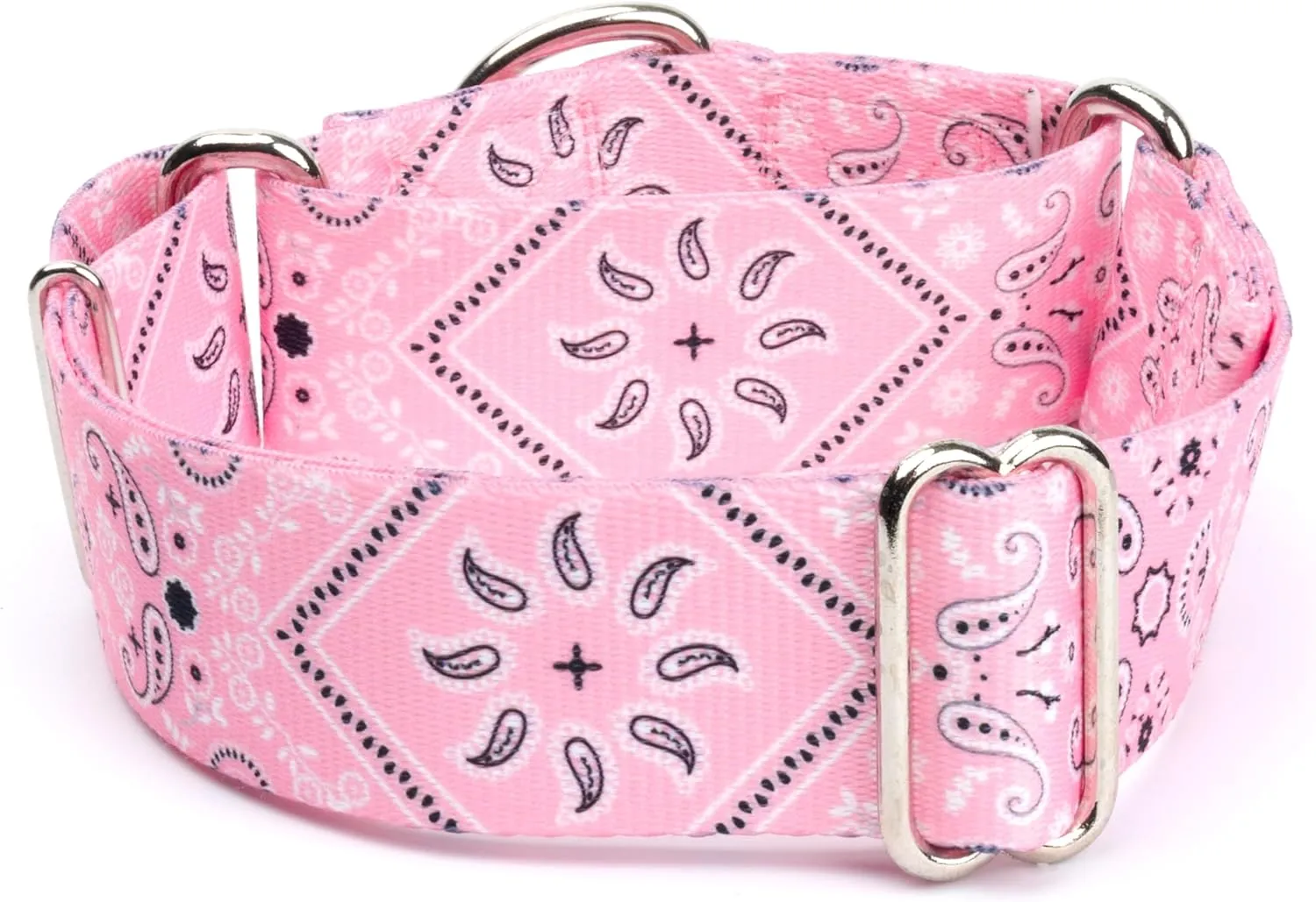 Country Brook Petz - Pink Bandana Martingale Dog Collar - Featuring Unique Designs for Any Style (2 Inch, Medium)