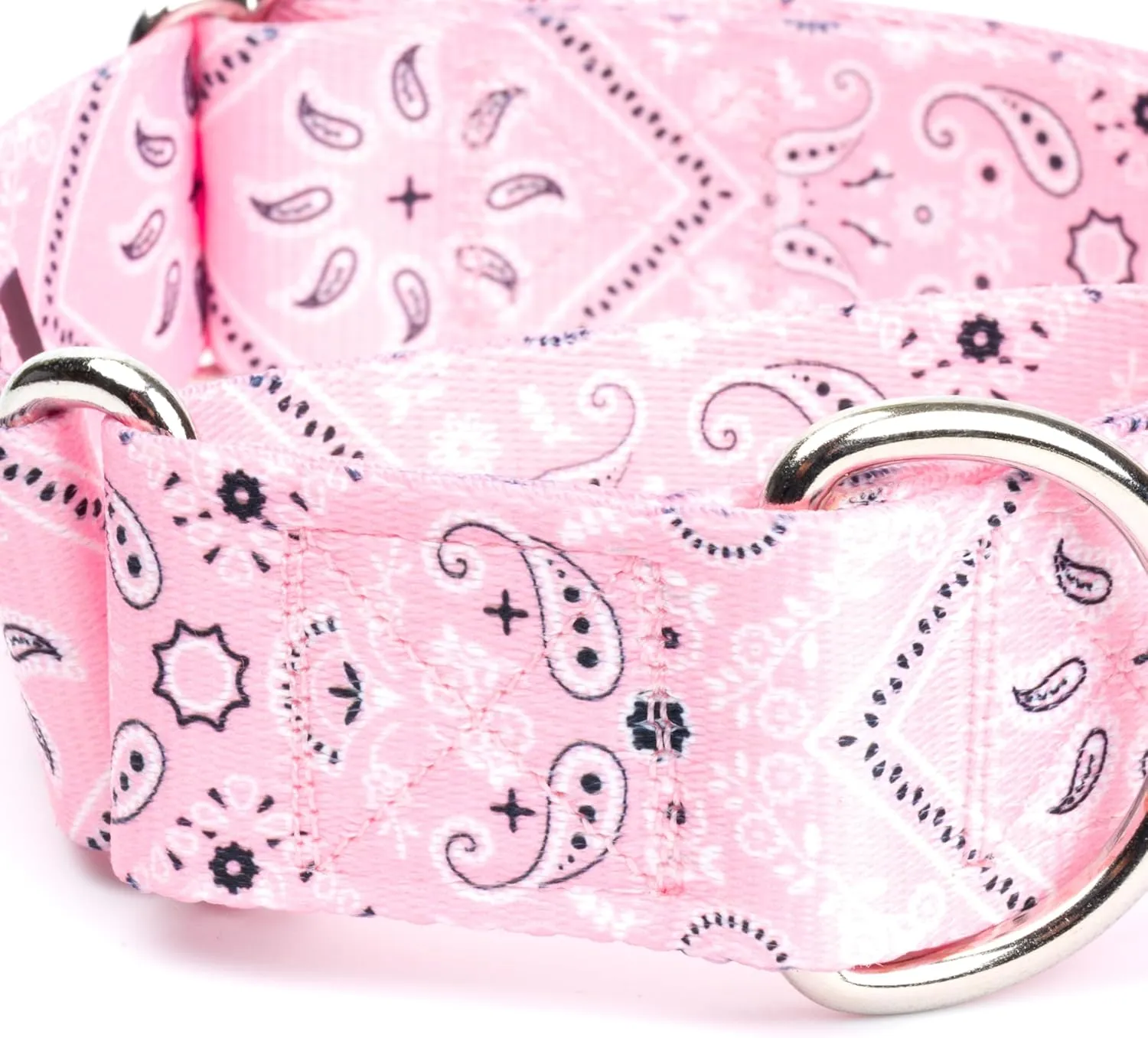 Country Brook Petz - Pink Bandana Martingale Dog Collar - Featuring Unique Designs for Any Style (2 Inch, Medium)