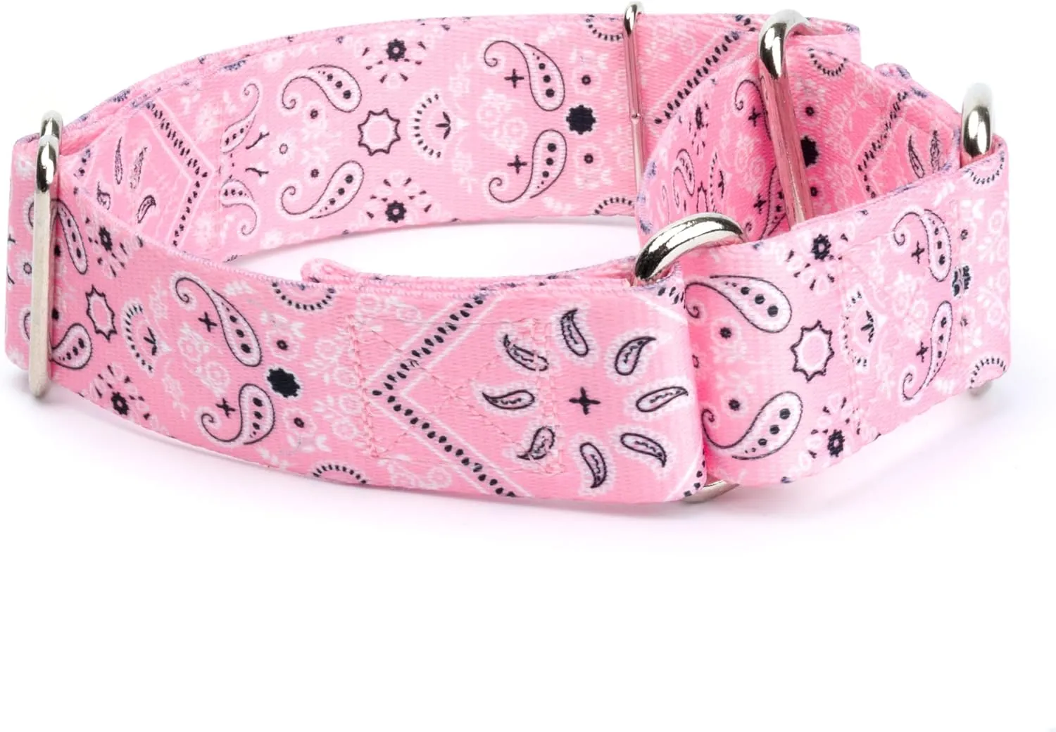 Country Brook Petz - Pink Bandana Martingale Dog Collar - Featuring Unique Designs for Any Style (2 Inch, Medium)
