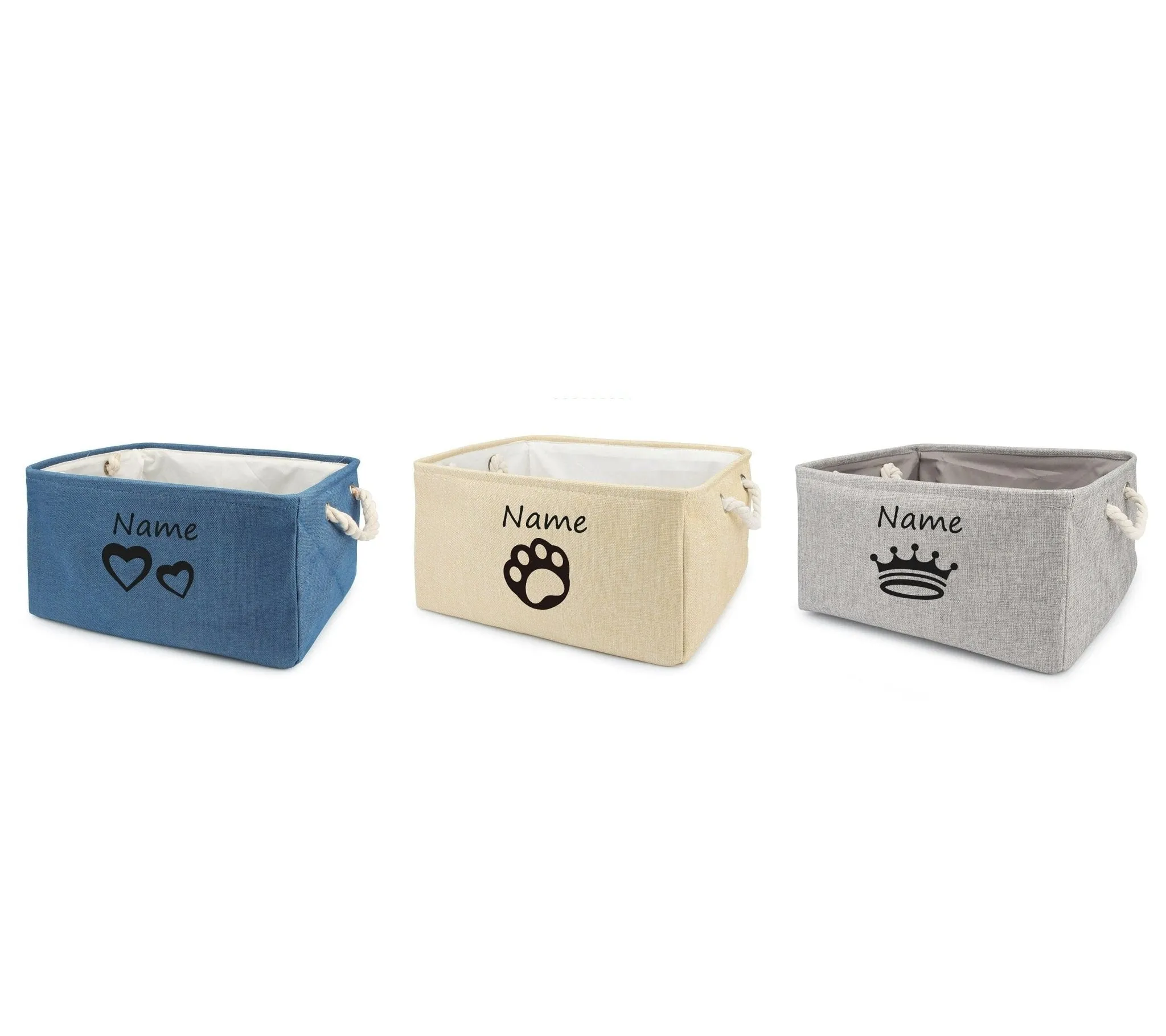Customized  Plain Dog Toy Paw Storage Basket