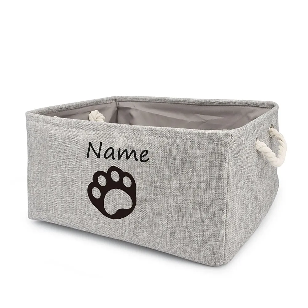 Customized  Plain Dog Toy Paw Storage Basket