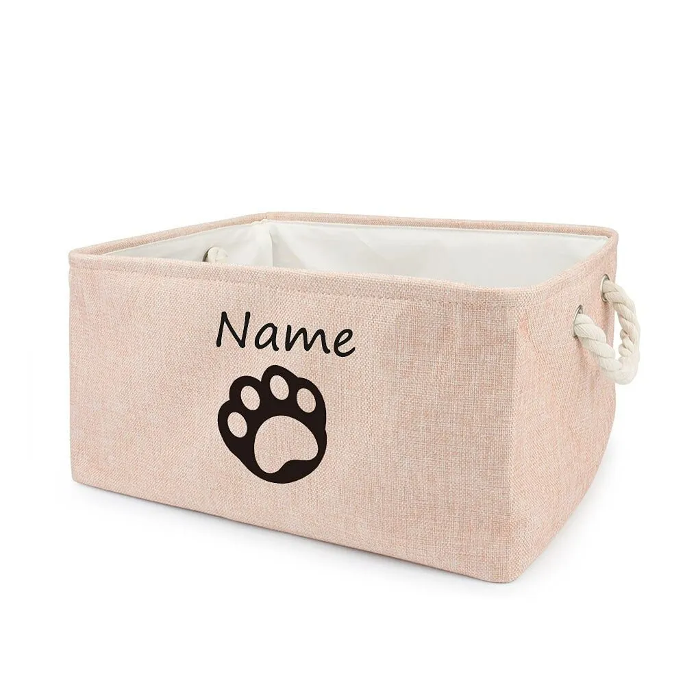 Customized  Plain Dog Toy Paw Storage Basket