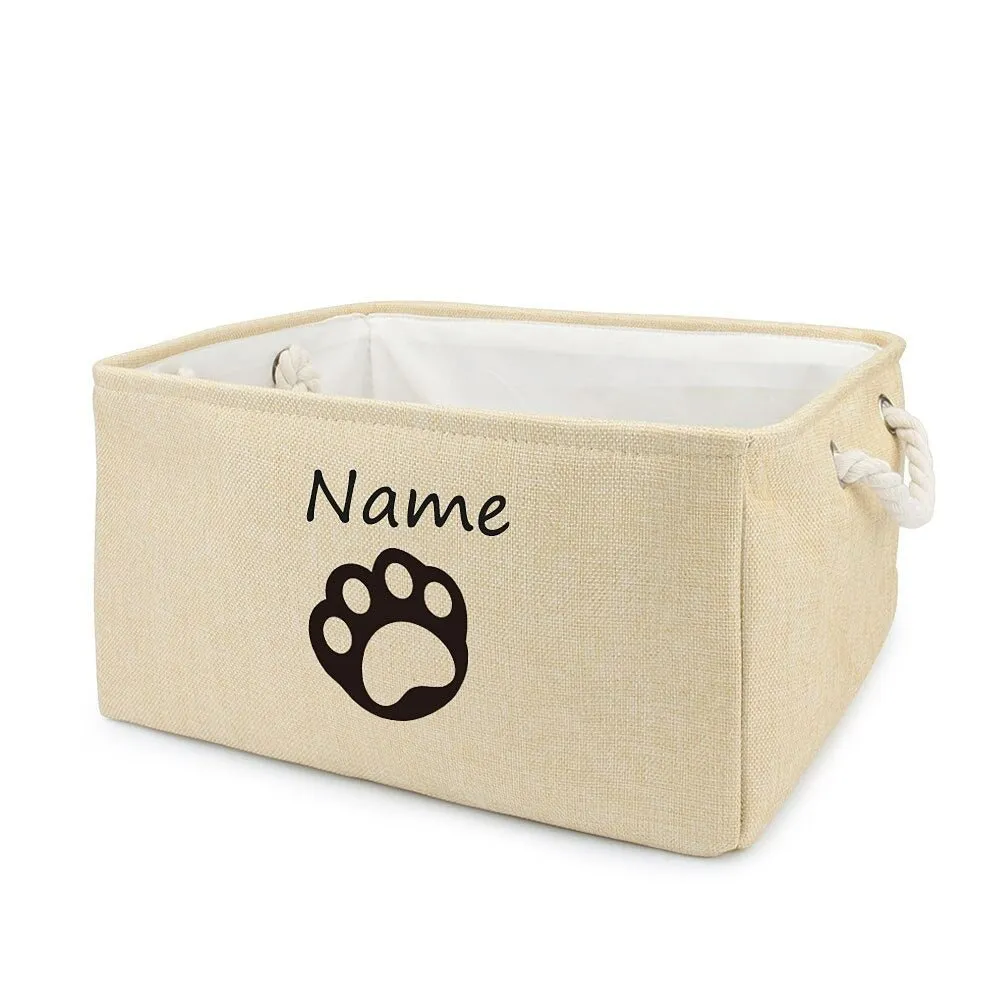 Customized  Plain Dog Toy Paw Storage Basket