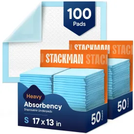 Disposable Changing Pads [100-Pack] Diaper Pad for Baby, Puppy & Dog - Pee & Wee Underpads - Chux Potty Training Liner - Changing Table Cover - 17"x13" Leak-Proof Liners for Incontinence & Travel Use