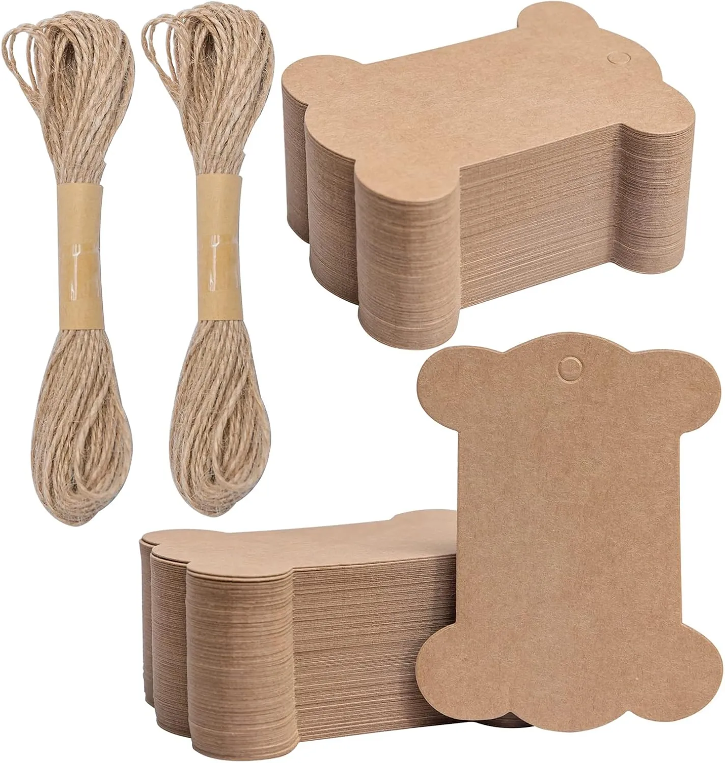 Dog Bone Kraft Paper Tag Wiht Twice Craft Hanging Labels Present Bag Paper Tag for Wedding 100PcsBirthday Chirtmas Holiday