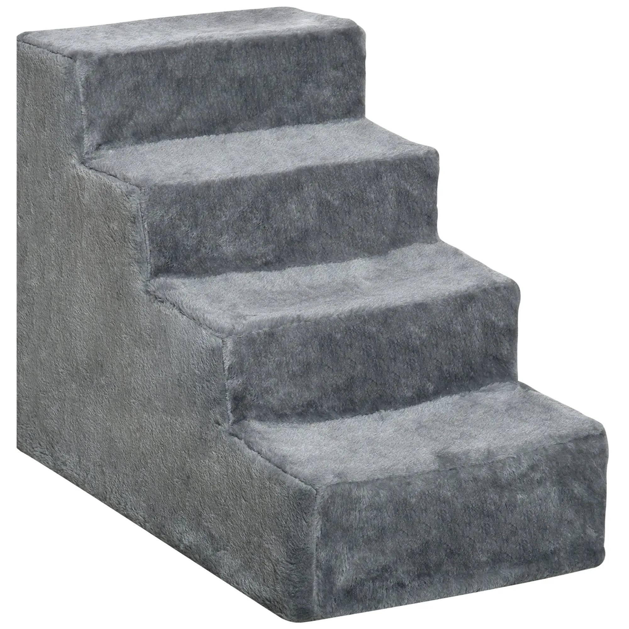Dog Steps 4-Steps Design with Washable Plush Cover for High Bed Sofa Dog Stairs for Small Dog and Cat