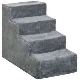 Dog Steps 4-Steps Design with Washable Plush Cover for High Bed Sofa Dog Stairs for Small Dog and Cat
