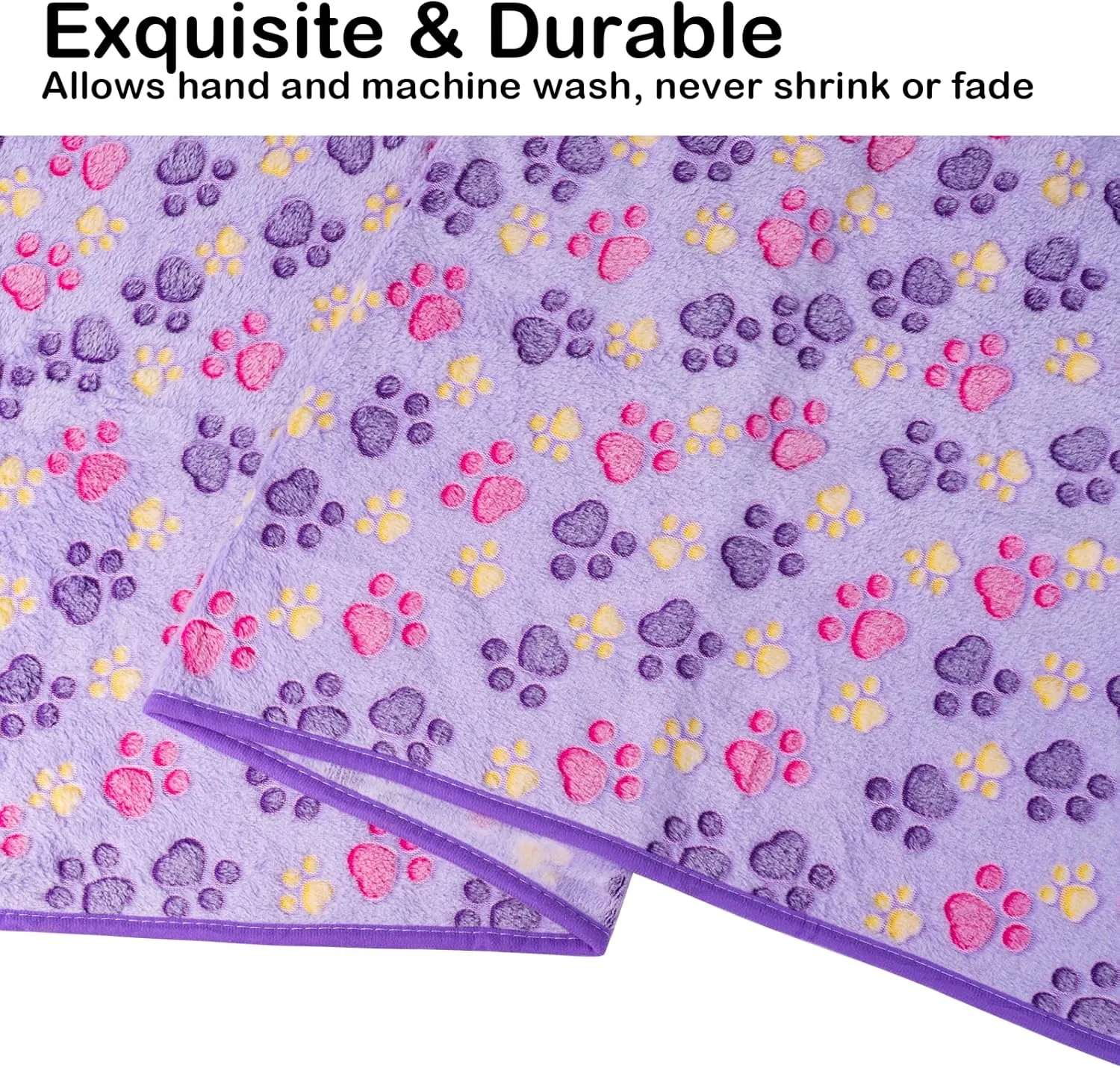 Dono 1 Pack 6 Dog Blankets, Soft Fluffy Fleece Pet Blanket Warm Sleep Mat Paw Print Design Puppy Kitten Throw Blankets Doggy Blanket for Dogs
