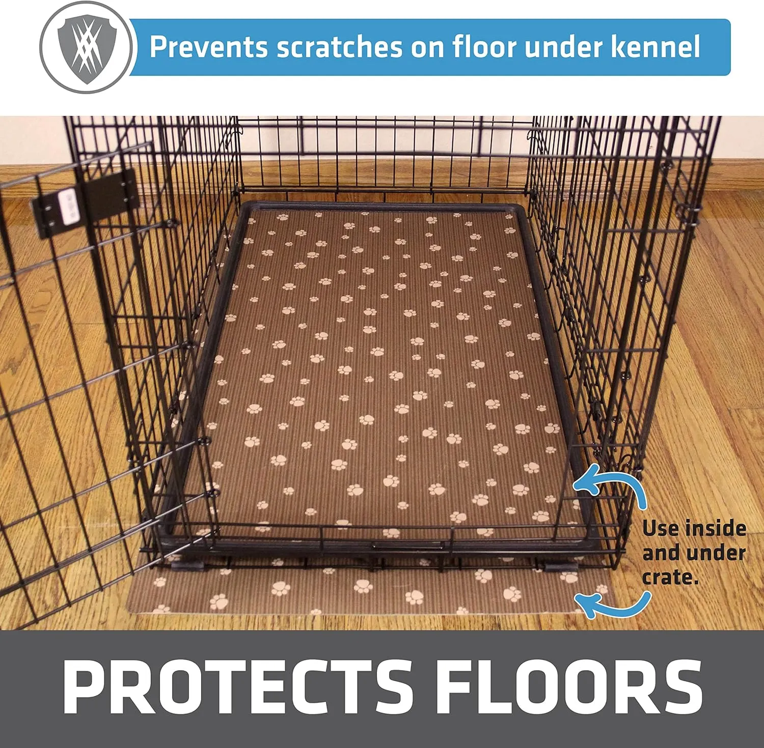 Drymate Dog Crate Mat Liner, Absorbs Urine, Waterproof, Non-Slip, Washable Puppy Pee Pad for Kennel Training - Use Under Pet Cage to Protect Floors, Thin Cut to Fit Design (USA Made) (Brown)(27"x42")