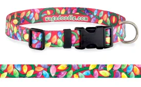 Festive Christmas Lights Personalized Dog Collar
