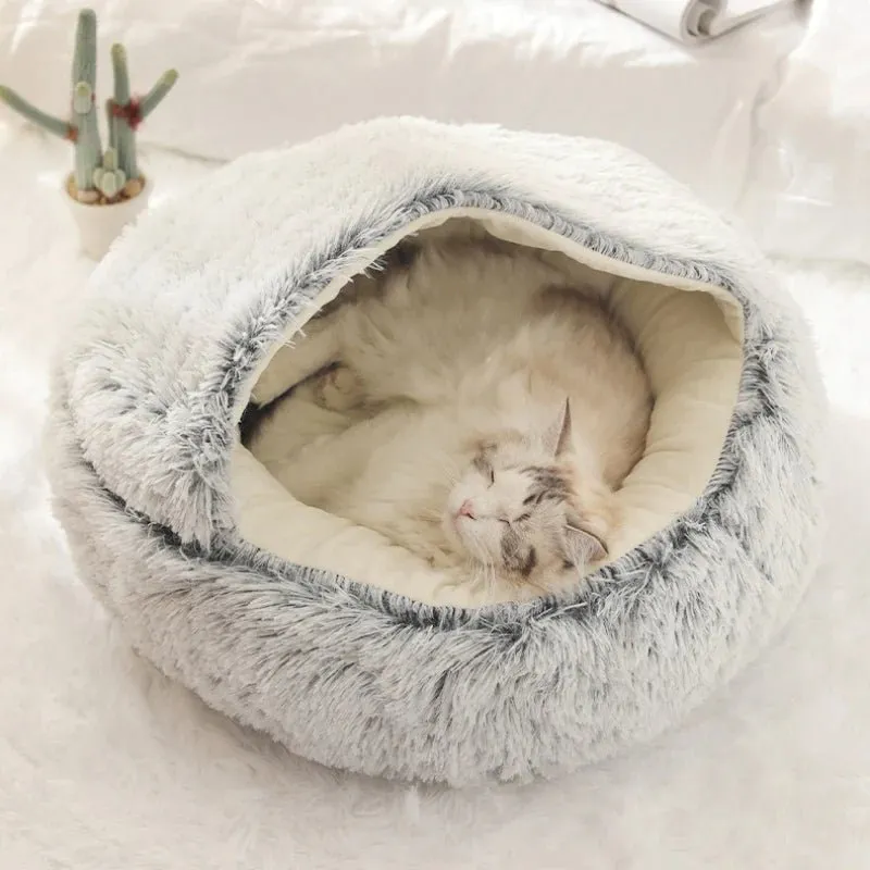 Fluffy CozyCave Cat Bed