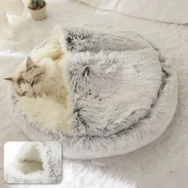 Fluffy CozyCave Cat Bed