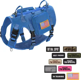 Forestpaw Tactical Dog Harness,Tactical Dog Collar,Tactical Dog Leash,Backpack and Service Dog Patches for Large Dogs Training