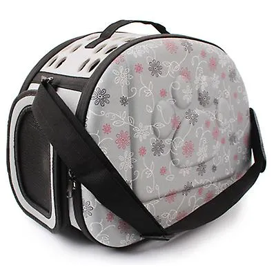 gray Outdoor Portable Pet Breathable Shoulder Bag, Folding Travel cat Backpack AZ16642