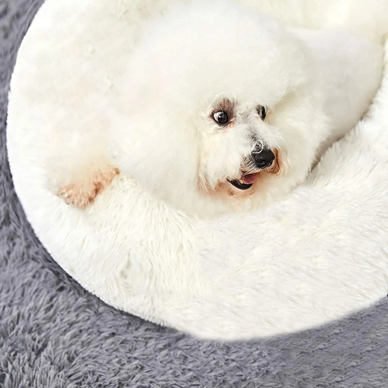 Hachikitty Calming Donut Cuddler Dog Beds, Medium & Large, 24''
