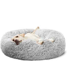 HACHIKITTY Calming Donut Dog Cuddler, Medium Large Dog Bed, 30''