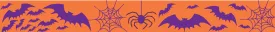 Halloween Orange & Purple Bats Dog Collar