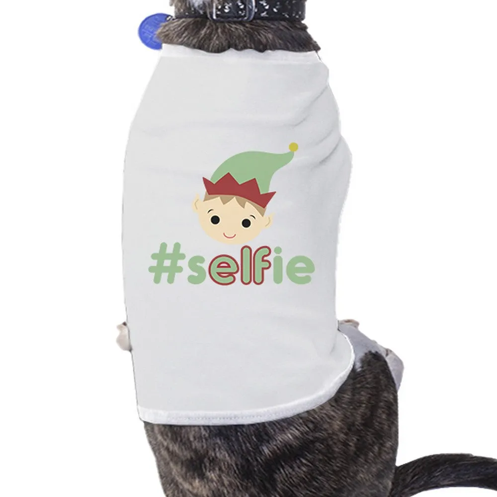 Hashtag Selfie Elf Pets White Shirt