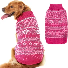HOMIMP Dog Sweater Argyle - Warm Winter Clothes, Soft Coat for Small Medium and Large Dogs, Ugly Pet Clothing for Boy Girl Puppy