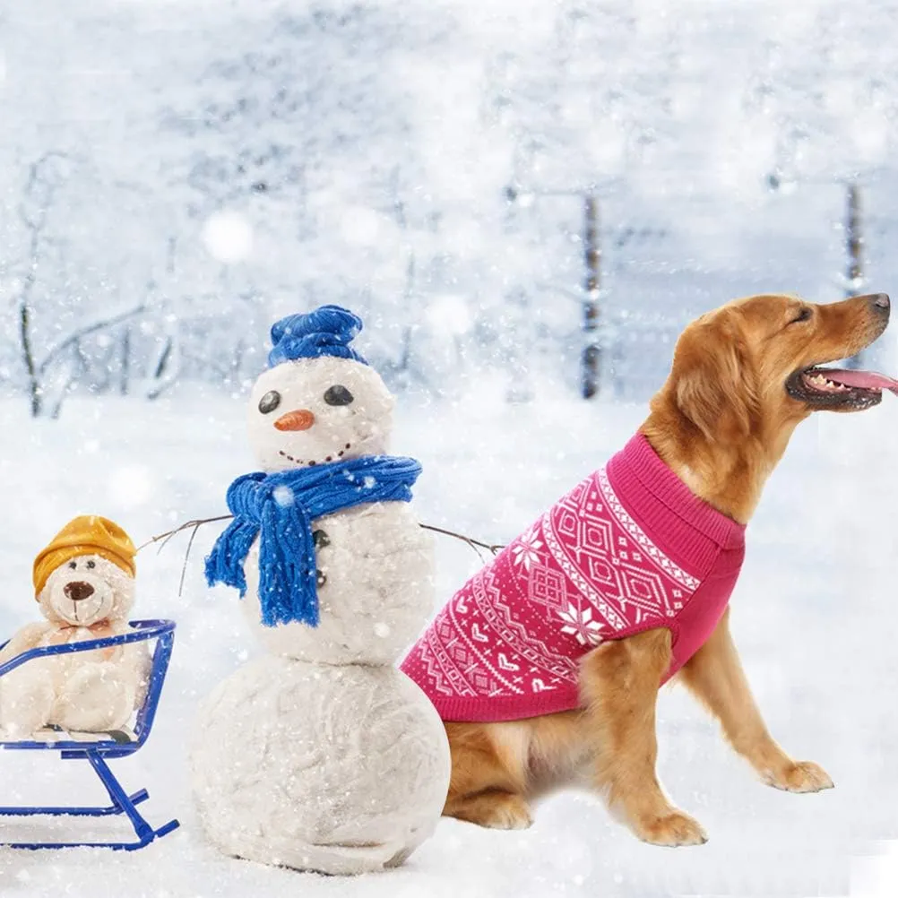 HOMIMP Dog Sweater Argyle - Warm Winter Clothes, Soft Coat for Small Medium and Large Dogs, Ugly Pet Clothing for Boy Girl Puppy