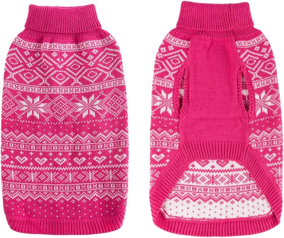 HOMIMP Dog Sweater Argyle - Warm Winter Clothes, Soft Coat for Small Medium and Large Dogs, Ugly Pet Clothing for Boy Girl Puppy