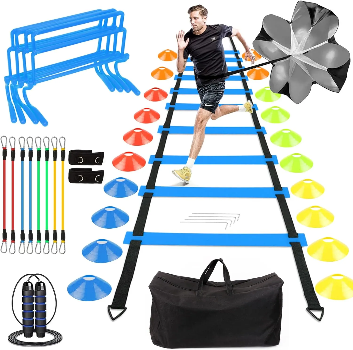 HOTOOLME Agility Training Equipment Set, Soccer Training Equipment for Kids,Football Training Equipment,Agility Ladder Speed Training Equipment