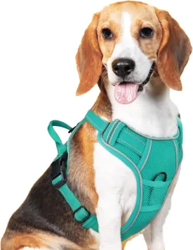 Joytale Step-in No Pull Dog Harness Medium Sized Dog with 2 Leash Clips, Reflective Pet Vest with Easy Control Handle, Adjustable Soft Padded Harness for Walking and Training, Teal,M