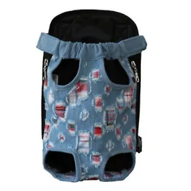 L 38*23cm cowboy blue Outdoor portable pet bag, breathable Mesh backpack for cats and dogs AZ19605