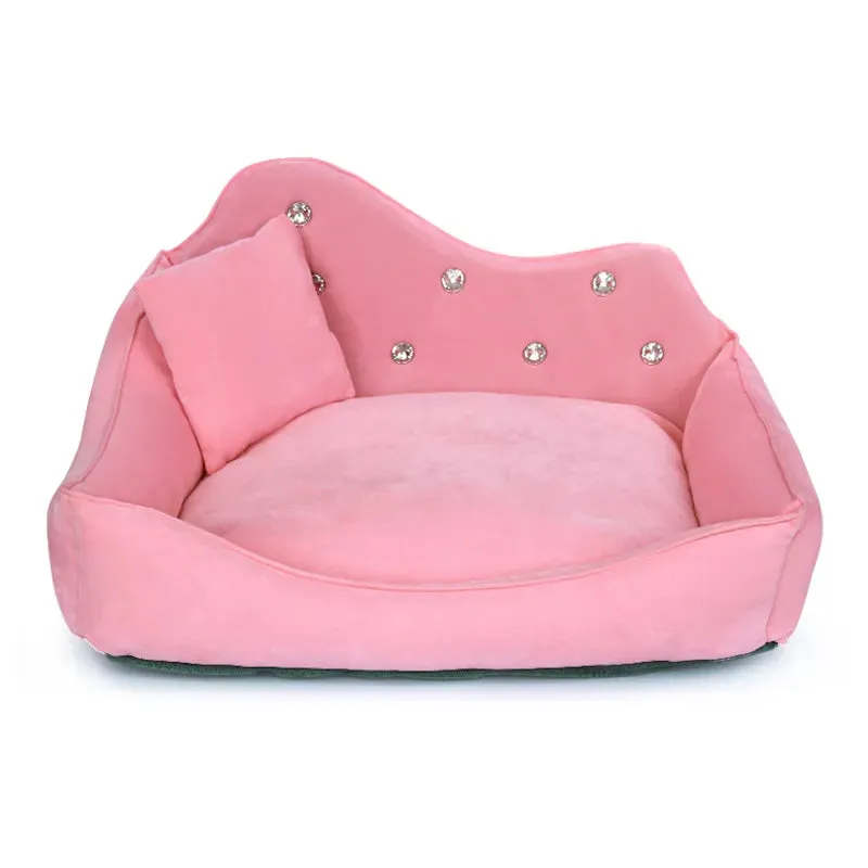 Luxury Rhinestone Pet Bed Set