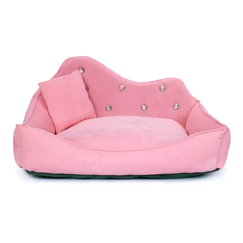Luxury Rhinestone Pet Bed Set