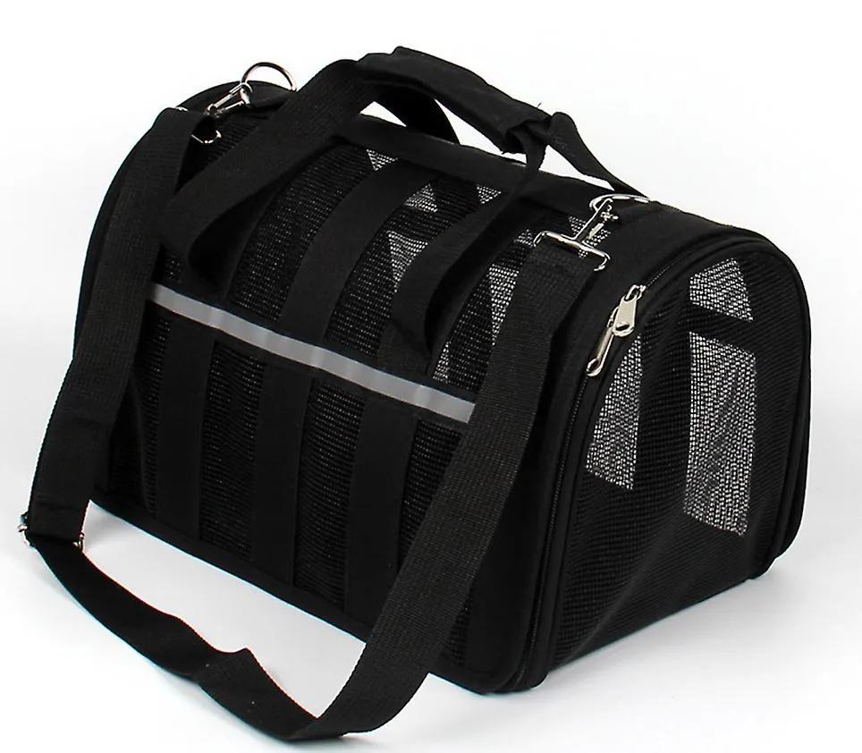 M 43*26*24cm black Portable pet outdoor mesh breathable backpack AZ15202